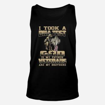 I Took A Dna Test God Is My Father Veterans Are My Brother Unisex Tank Top | Crazezy