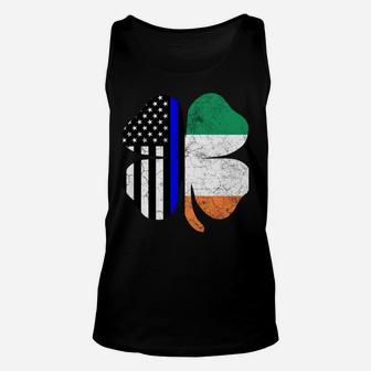 Irish American Flag Police St Patricks Day Saint Paddys Sweatshirt Unisex Tank Top | Crazezy