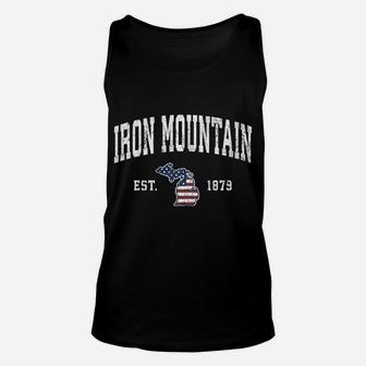 Iron Mountain Michigan Mi Vintage American Flag Design Sweatshirt Unisex Tank Top | Crazezy UK