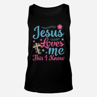 Jesus Loves Me This I Know Easter Day Quotes Unisex Tank Top | Crazezy DE