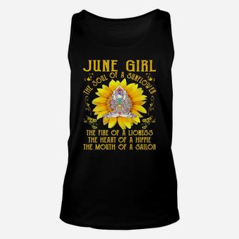 June Girl The Soul Of A Sunflower Yoga Birthday Unisex Tank Top | Crazezy