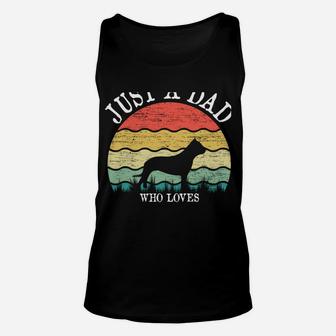Just A Dad Who Loves Presa Canario Dog Lover DAD Gift Unisex Tank Top | Crazezy CA