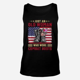 Just An Old Woman Who Wore Combat Boots Unisex Tank Top | Crazezy