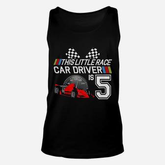 Kids 5 Year Old Race Car Birthday 5th Racing Party Gift Unisex Tank Top | Crazezy