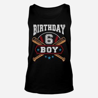 Kids 6 Years Old Boy 6th Birthday Baseball Gift Unisex Tank Top | Crazezy