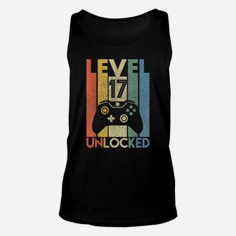 Level 17 Unlocked Shirt Funny Video Gamer 17Th Birthday Gift Unisex Tank Top | Crazezy CA