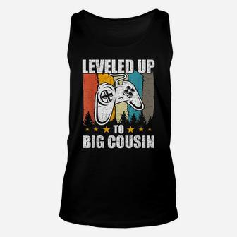 Leveled Up To Big Cousin Funny Video Gamer Gaming Gift Unisex Tank Top | Crazezy DE