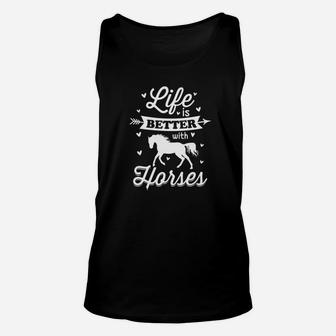 Life Is Better With Horses Horse Riding Racing Zrb Unisex Tank Top | Crazezy