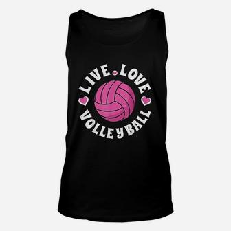 Live Love Volleyball For Women Girls Volleyball Fan Unisex Tank Top | Crazezy UK