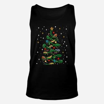 Lizard Christmas Tree Funny Reptile Lover Xmas Gifts Unisex Tank Top | Crazezy