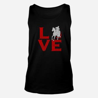 Love Barrel Racing Horse Lover Clothing Apparel Funny Tee Unisex Tank Top | Crazezy CA
