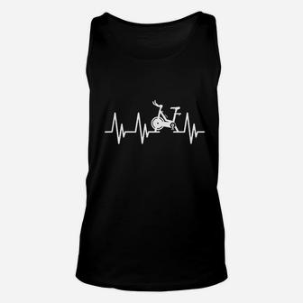Love Spin Heartbeat Funny Gym Workout Fitness Spinning Class Unisex Tank Top | Crazezy UK