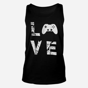 Love Video Games Valentine's Day Funny Unisex Tank Top | Crazezy