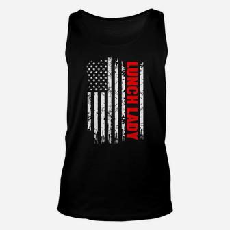 Lunch Lady Usa Flag Proud Professions Gift Unisex Tank Top | Crazezy