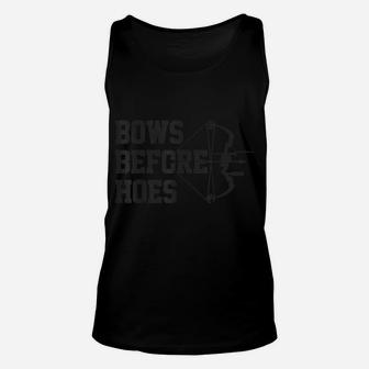 Mens Bows Before Hoes Archery Bow Hunting Funny Archer Gift Unisex Tank Top | Crazezy CA