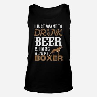 Mens Boxer Dad T Shirt Funny Father's Day Dog Lover Gift Beer Tee Unisex Tank Top | Crazezy DE