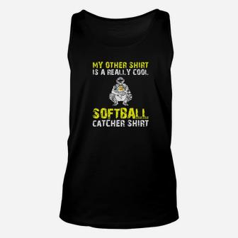 Mens Cool Softball Catcher Funny Cute Gift Mom Girl Unisex Tank Top | Crazezy CA
