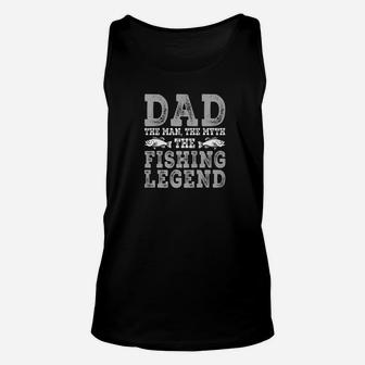 Mens Dad The Fishing Legend Funny Fathers Day Fishing Gift Premium Unisex Tank Top | Crazezy