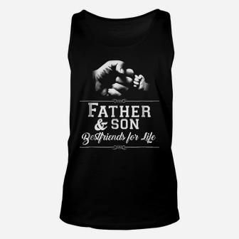 Mens Father Son Friends Fist Bump Tshirt Dad Father's Day Family Unisex Tank Top | Crazezy DE