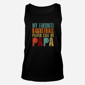 Mens Favorite Basketball Player Calls Me Papa Fathers Day Premium Unisex Tank Top | Crazezy AU