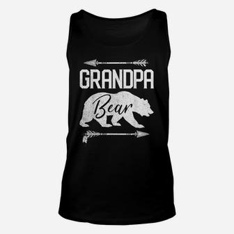 Mens Grandpa Bear Funny Father's Day Gift Papa Men Dad Best Top Unisex Tank Top | Crazezy DE