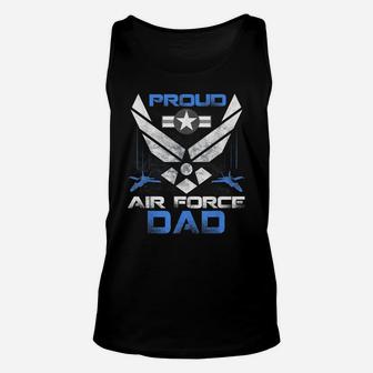 Mens Proud Air Force Dad Military Veteran Unisex Tank Top | Crazezy