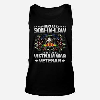 Mens Proud Son-In-Law Of A Vietnam War Veteran Vet's Family Gift Unisex Tank Top | Crazezy CA