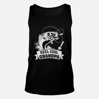 Mens Reel Cool Grandpa Fishing Gift For Father's Day T-shirt Unisex Tank Top | Crazezy
