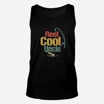 Mens Reel Cool Uncle Fishing Fathers Day Or Birthday Unisex Tank Top | Crazezy