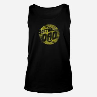 Mens Softball Dad Shirt Fastpitch Fathers Day Unisex Tank Top | Crazezy