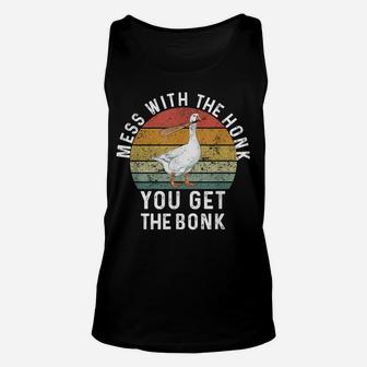 Mess With The Honk You Get The Bonk Funny Retro Goose Duck Unisex Tank Top | Crazezy