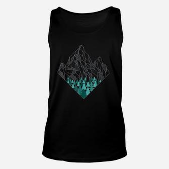 Minimal Mountains Geometry Outdoor Hiking Nature Unisex Tank Top | Crazezy