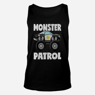 Monster Patrol Vintage Police Cop Car Monster Trucks Unisex Tank Top | Crazezy