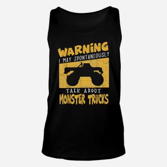 Monster Truck T Shirt Gift For Big Trucks Crushing Car Fans Unisex Tank Top | Crazezy AU