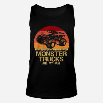 Monster Trucks Are My Jam Vintage Monster Truck Retro Gifts Unisex Tank Top | Crazezy