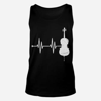 Musical Instrument Cellist Heartbeat Gift Cello Unisex Tank Top | Crazezy UK