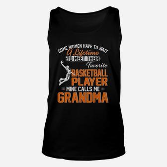 My Favorite Basketball Player Calls Me Grandma Gift Unisex Tank Top | Crazezy