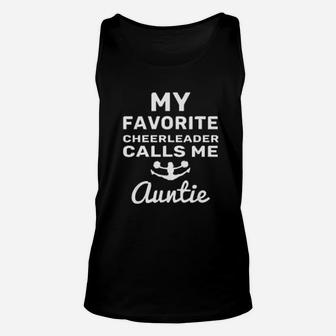 My Favorite Cheerleader Calls Me Auntie Football Mom Unisex Tank Top | Crazezy DE