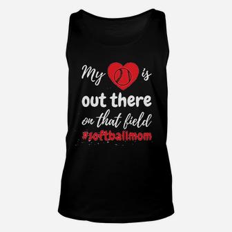 My Heart Is Out There Softball Mom Ladies Zen Unisex Tank Top | Crazezy