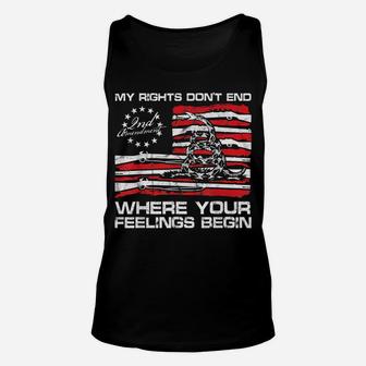 My Rights Don't End Where Your Feelings Begin Gadsden Flag Unisex Tank Top | Crazezy