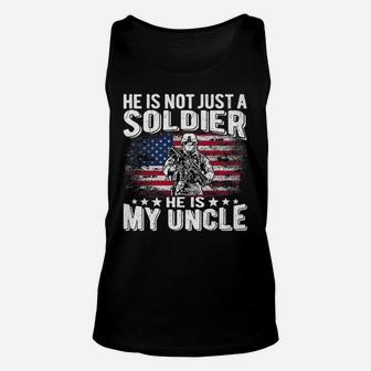 My Uncle Is A Soldier Patriotic Proud Army Niece Nephew Gift Unisex Tank Top | Crazezy