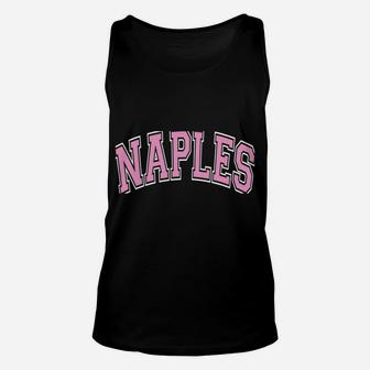 Naples Florida Fl Varsity Style Pink Text Unisex Tank Top | Crazezy