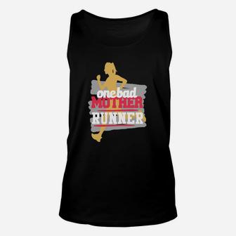 One Bad Mother Runner Shirt Funny Running Tee Unisex Tank Top | Crazezy UK