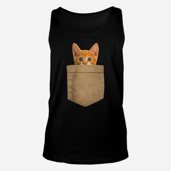 Orange Cat Shirt Kitty Cat In My Your Pocket Shirt Gift Unisex Tank Top | Crazezy