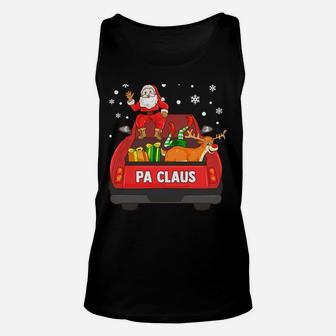 Pa Claus Red Truck Santa Reindeer Elf Christmas Sweatshirt Unisex Tank Top | Crazezy AU