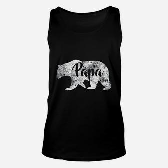 Papa Bear Awesome Camping Fathers Day Unisex Tank Top | Crazezy