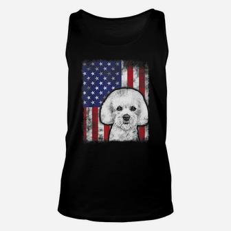 Patriotic Bichon Frise American Flag Dog Lover Unisex Tank Top | Crazezy