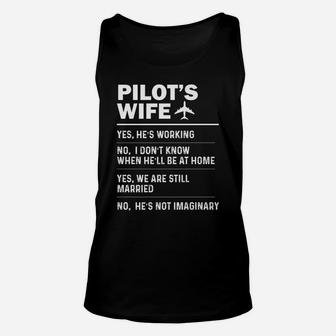 Pilot's Wife Funny Aviation Airline Gift For Aviator Husband Unisex Tank Top | Crazezy