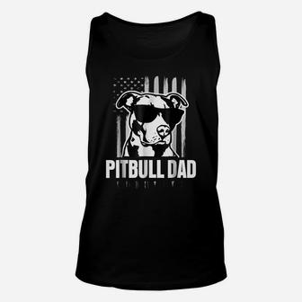 Pitbull Dad Mens Shirt Proud American Pit Bull Dog T-Shirt Unisex Tank Top | Crazezy
