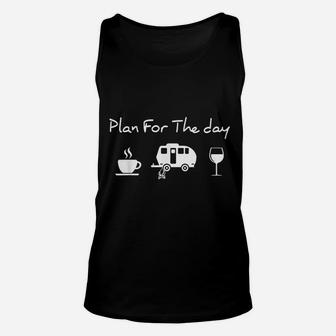 Plan For The Day Coffee Camping Wine Unisex Tank Top | Crazezy DE